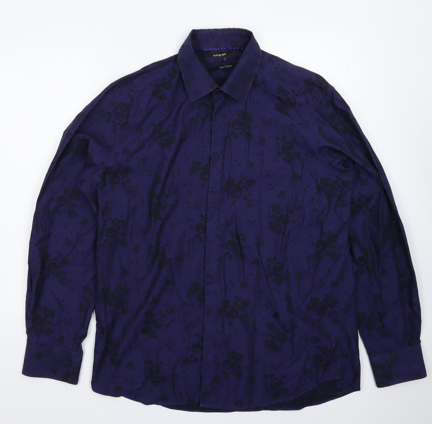 Autograph Mens Purple    Dress Shirt Size 17