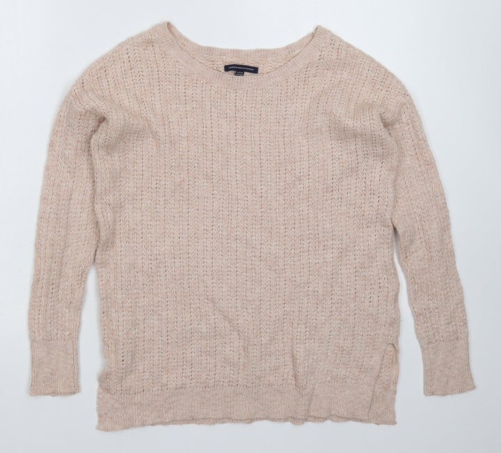 American Eagle Outfitters Womens Beige Knit Pullover Jumper Size S