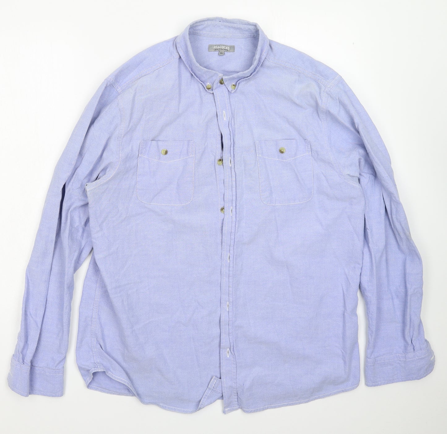 Peacocks Mens Blue    Button-Up Size XL