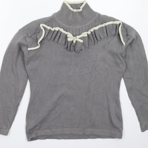 Blue Inc Womens Grey  Knit Pullover Jumper Size 10