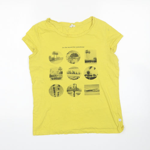 Q/S Womens Yellow   Basic T-Shirt Size M