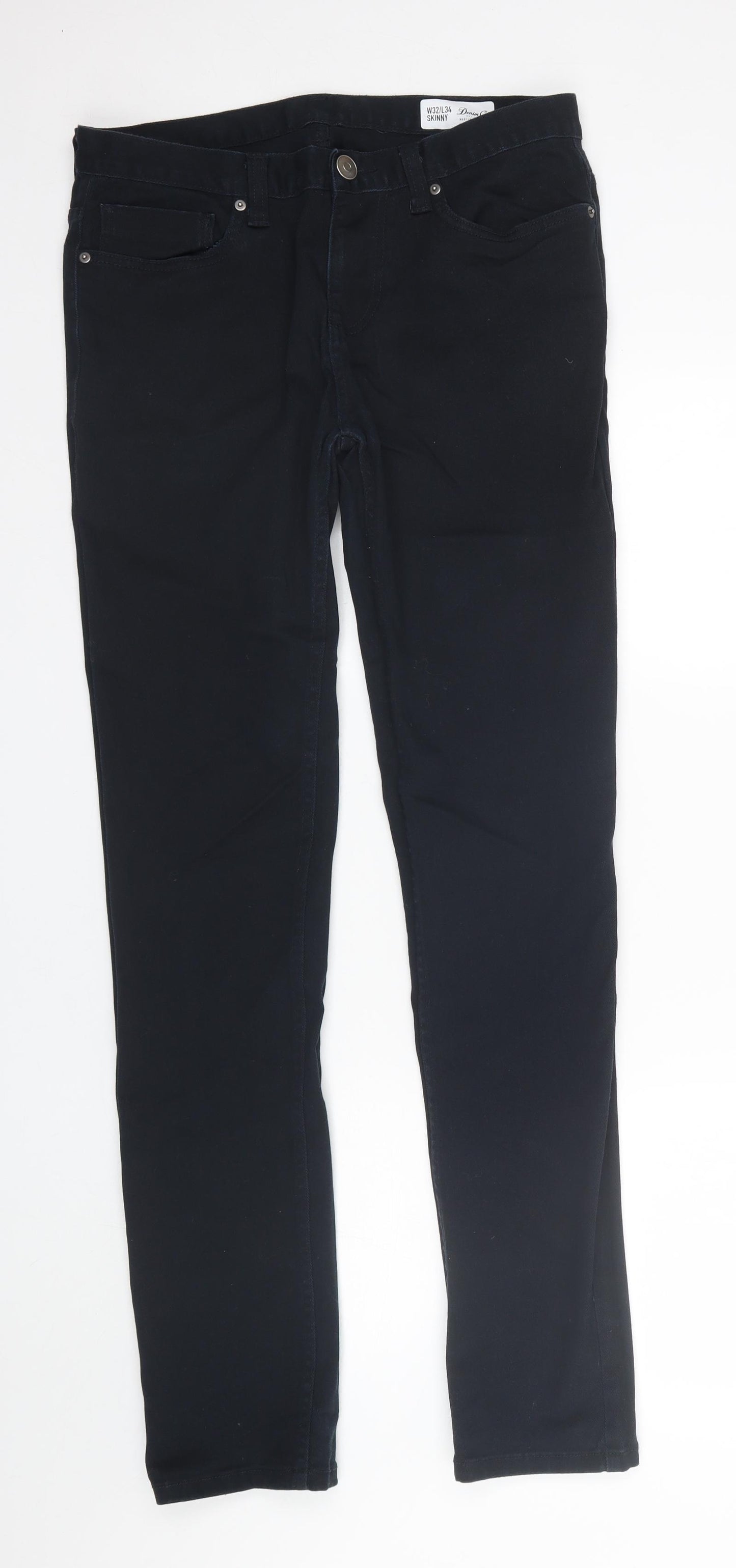 Denim co Mens Black  Denim Skinny Jeans Size 32 L32 in