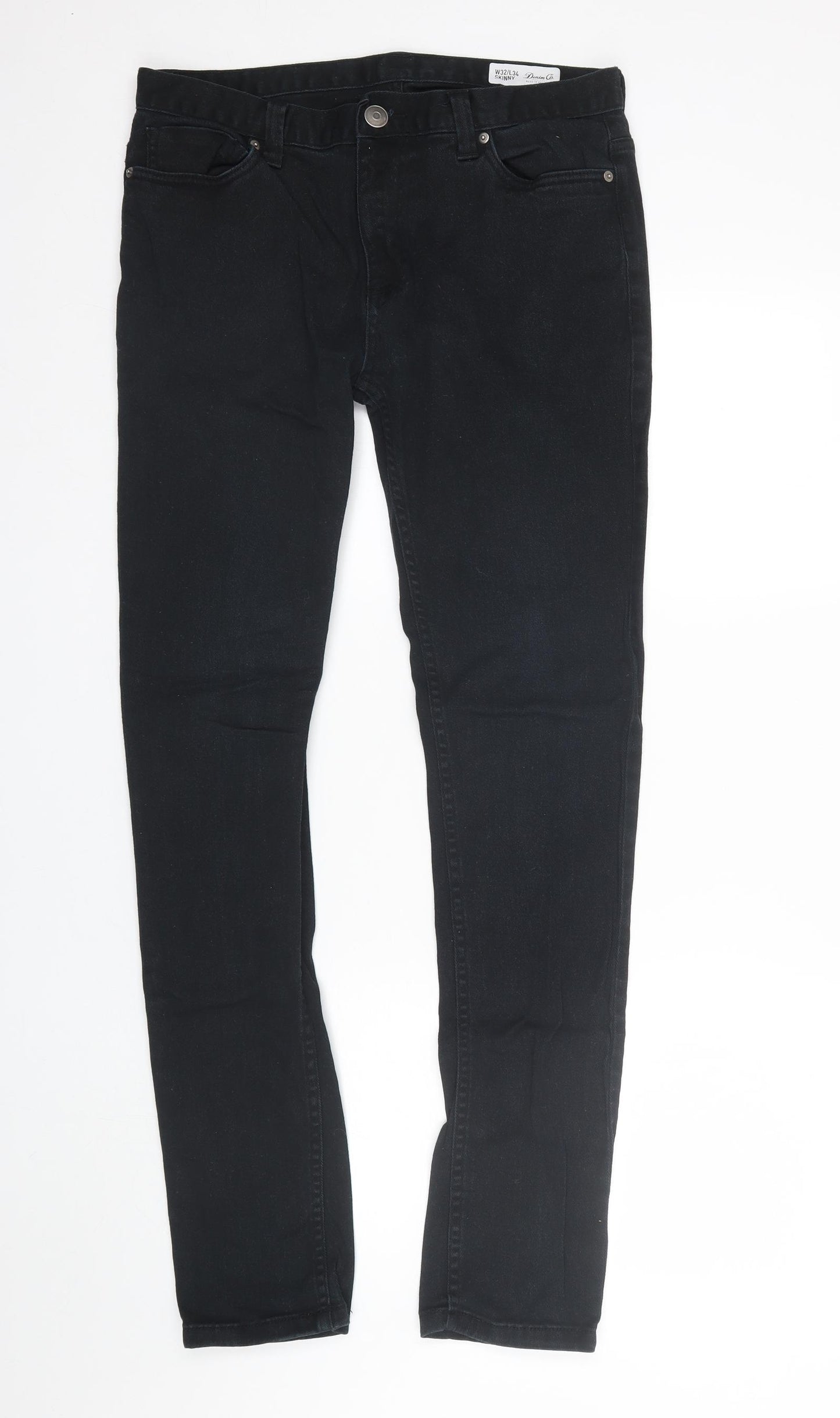 Denim co Mens Black  Denim Skinny Jeans Size 32 L31 in