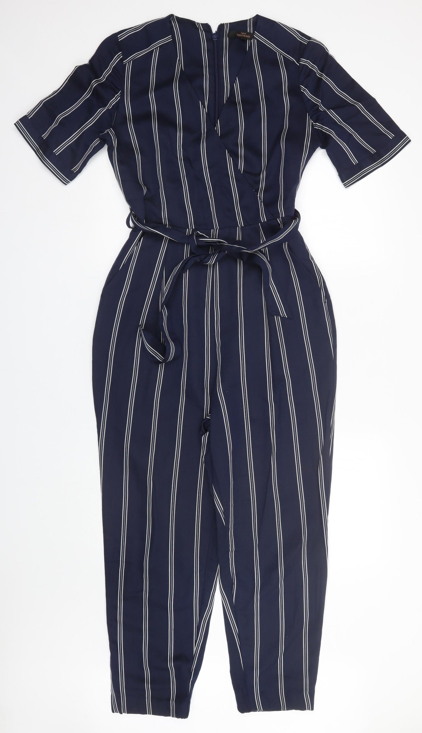NEXT Womens Blue Striped  Jumpsuit One-Piece Size 12 L22 in
