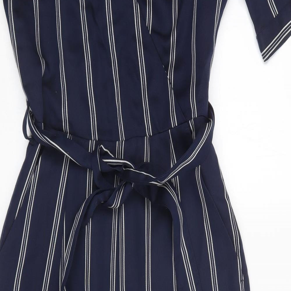 NEXT Womens Blue Striped  Jumpsuit One-Piece Size 12 L22 in