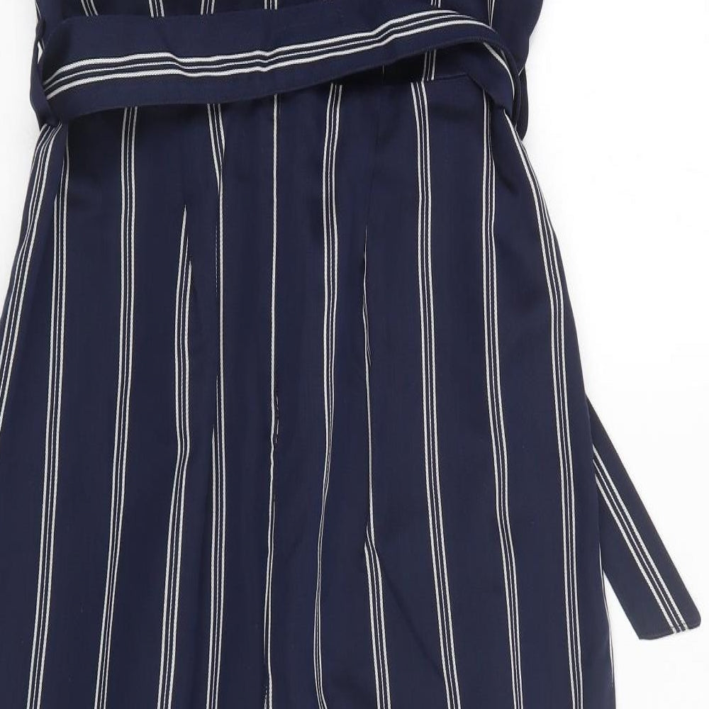 NEXT Womens Blue Striped  Jumpsuit One-Piece Size 12 L22 in