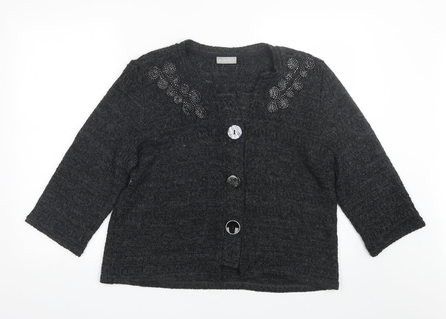 Per Una Womens Grey   Cardigan Jumper Size XL