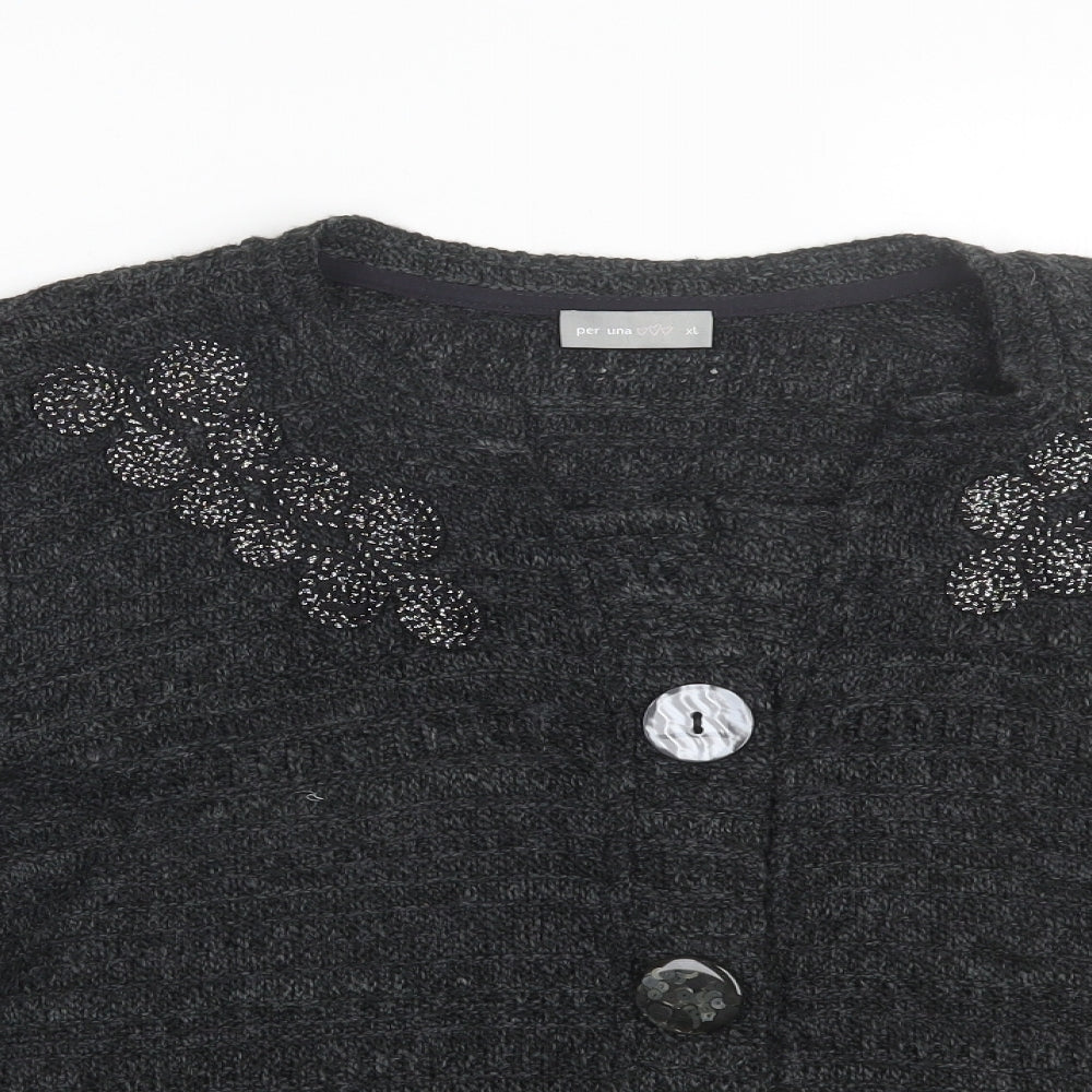 Per Una Womens Grey   Cardigan Jumper Size XL