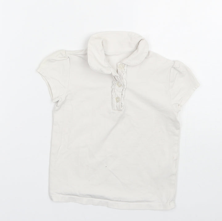 George Girls White   Basic Polo Size 4-5 Years  - School uniform