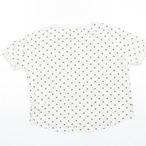 NEXT Girls White Polka Dot  Basic T-Shirt Size 6 Years  - Rainbow