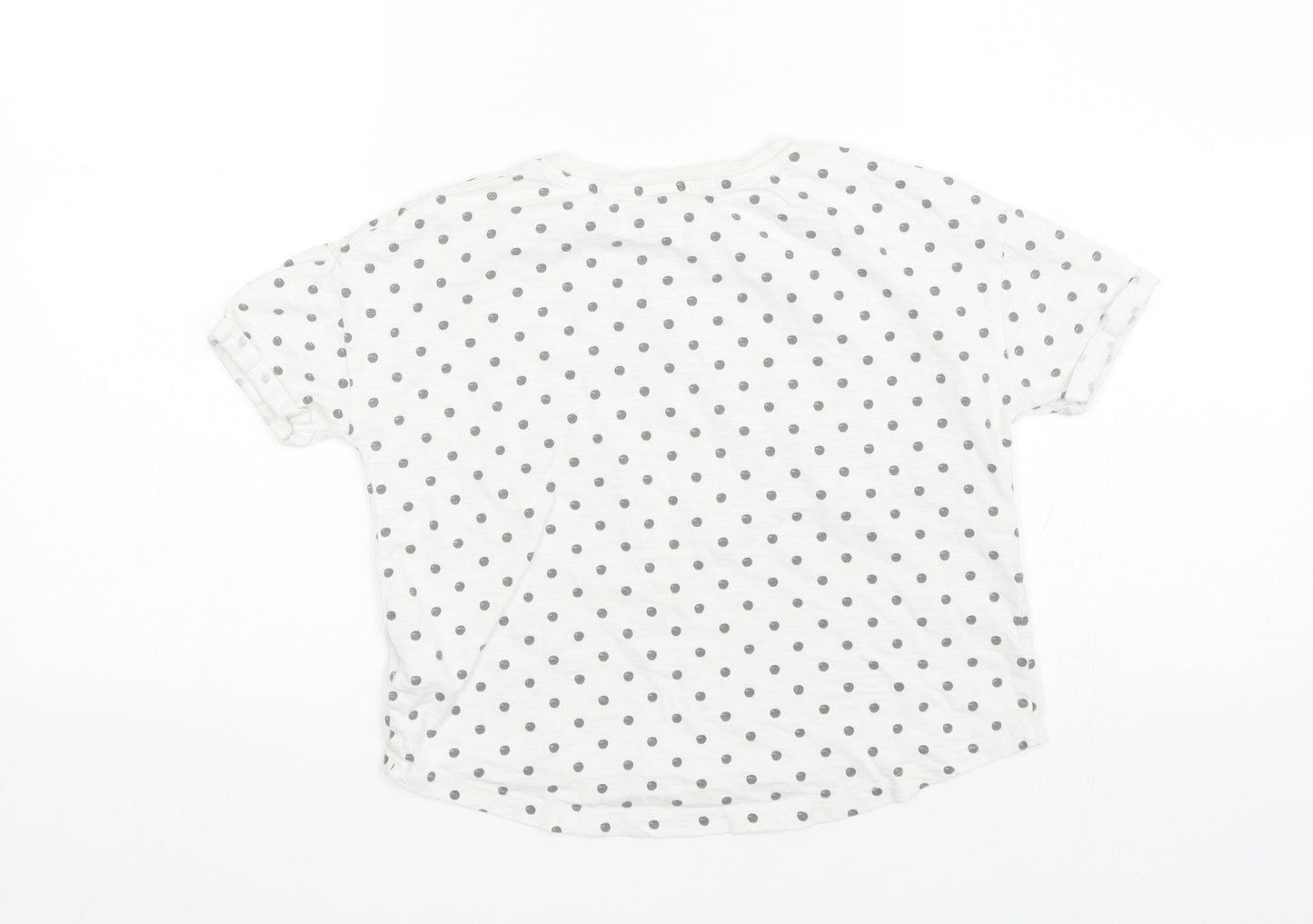 NEXT Girls White Polka Dot  Basic T-Shirt Size 6 Years  - Rainbow