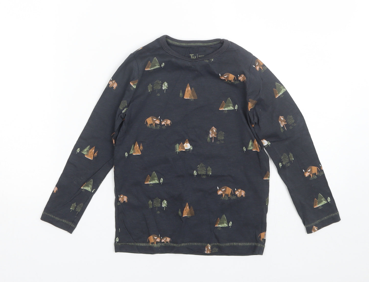 TU Boys Blue Animal Print   Pyjama Top Size 3-4 Years