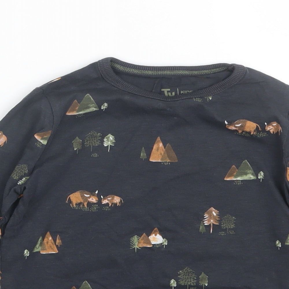 TU Boys Blue Animal Print   Pyjama Top Size 3-4 Years
