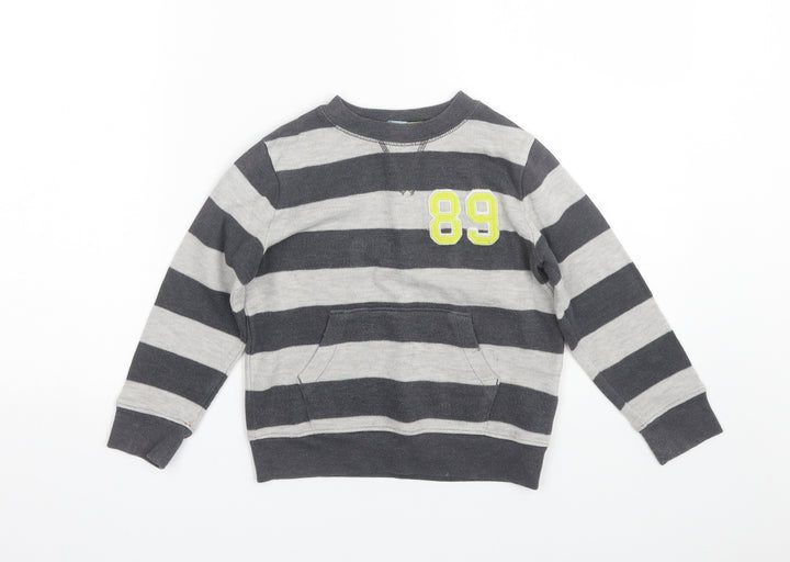 Gap Boys Grey Striped Pullover Jumper Size 5 Years