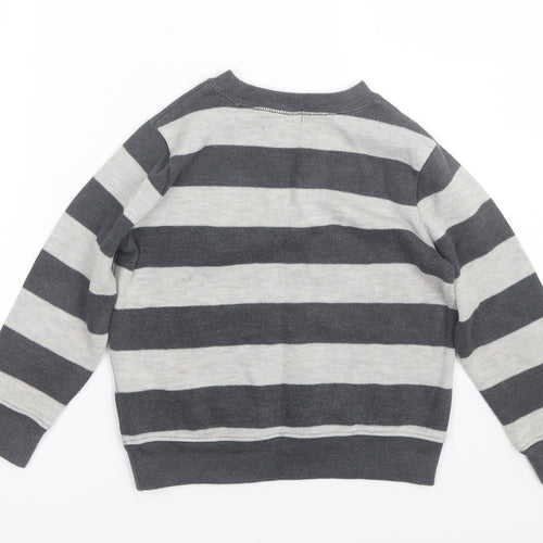 Gap Boys Grey Striped  Pullover Jumper Size 5 Years