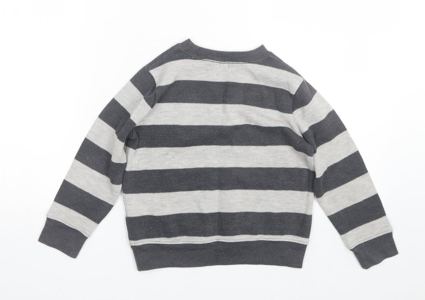 Gap Boys Grey Striped  Pullover Jumper Size 5 Years