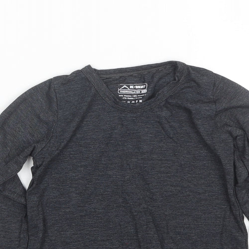 K Way Boys Black Striped  Basic T-Shirt Size 5-6 Years