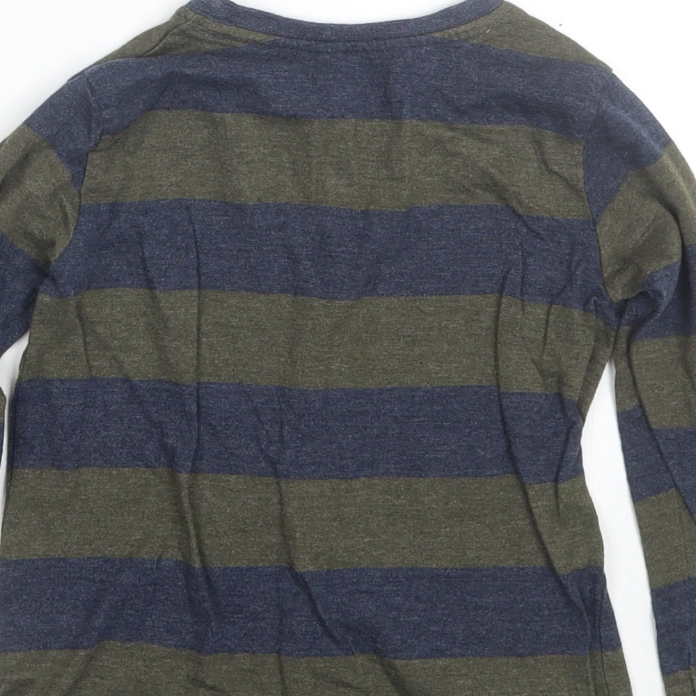 Rebel Boys Green Striped  Basic T-Shirt Size 4-5 Years