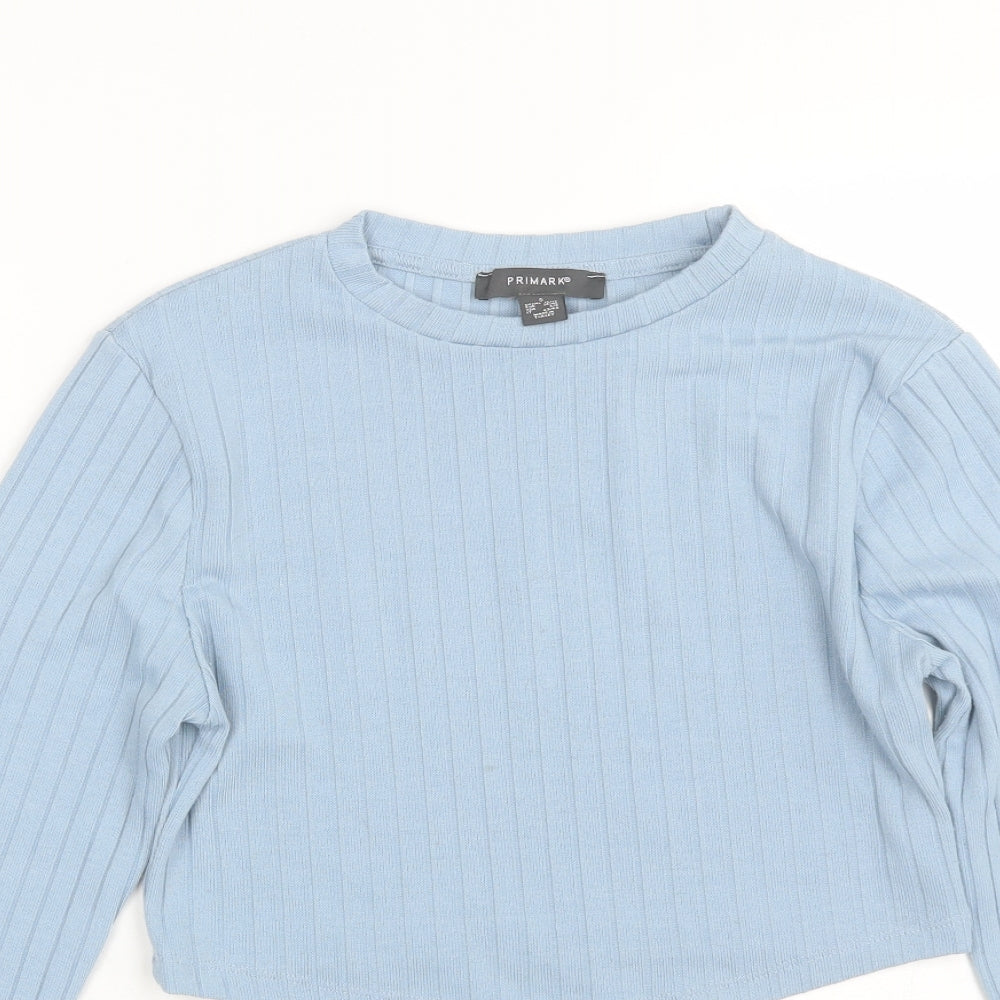 Primark Womens Blue   Cropped T-Shirt Size S