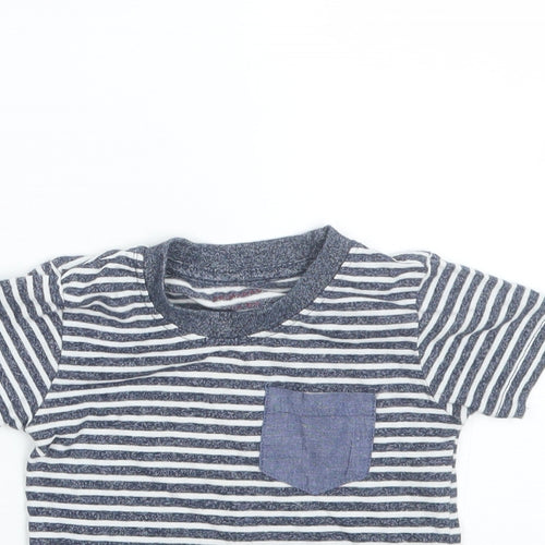 Primark Boys Blue Striped  Basic T-Shirt Size 9-12 Months