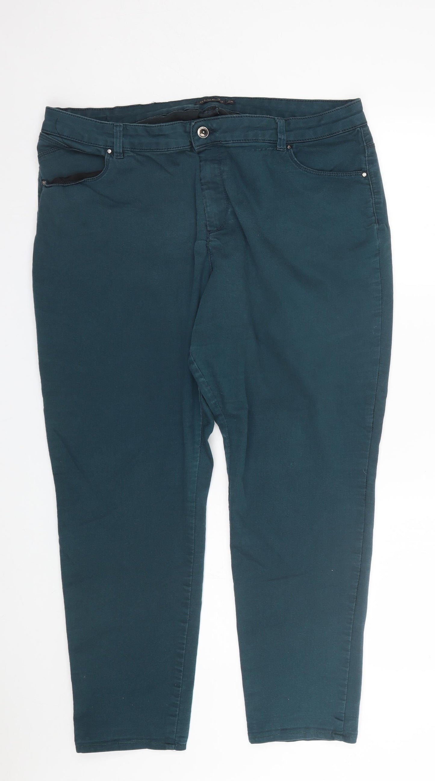 Blue 73 Womens Green   Capri Trousers Size 22 L26 in