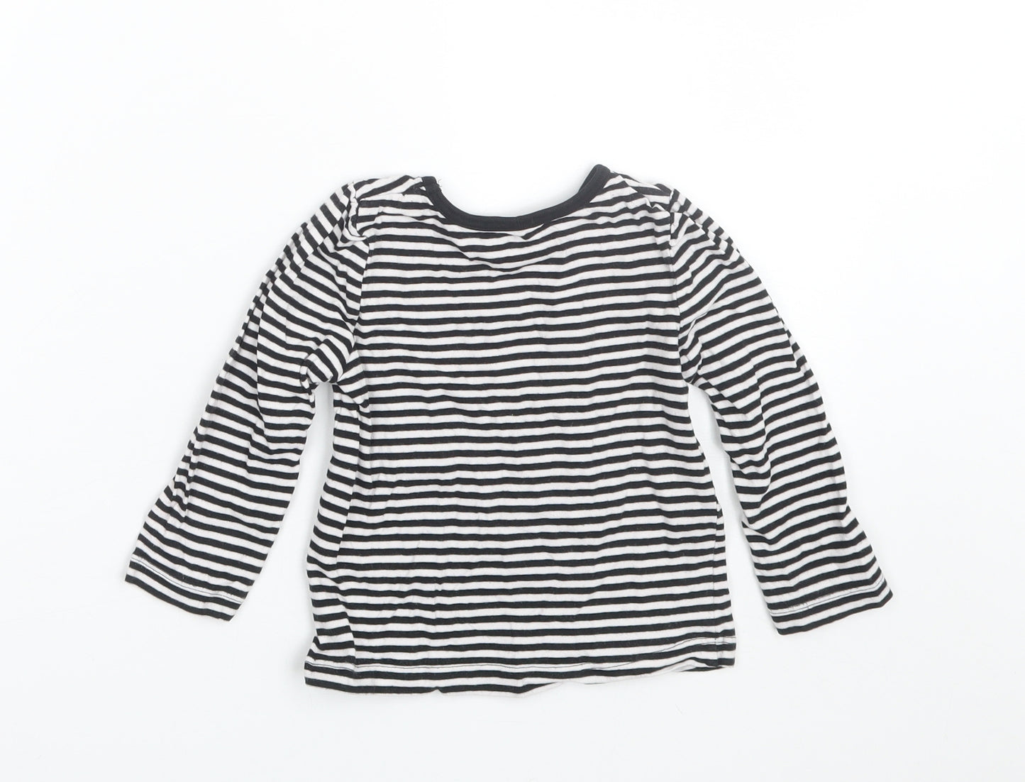 George Girls Black Striped  Basic T-Shirt Size 2-3 Years
