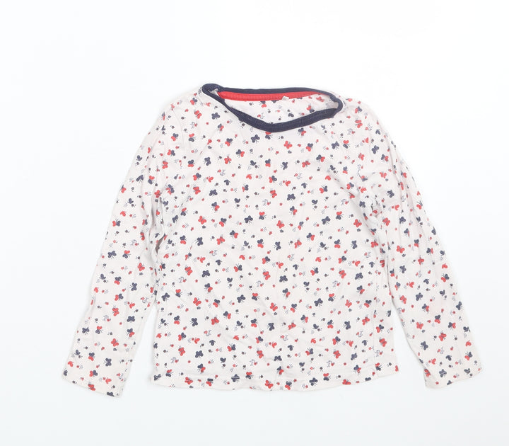 George Girls White Floral Top Pyjama Top Size 3-4 Years