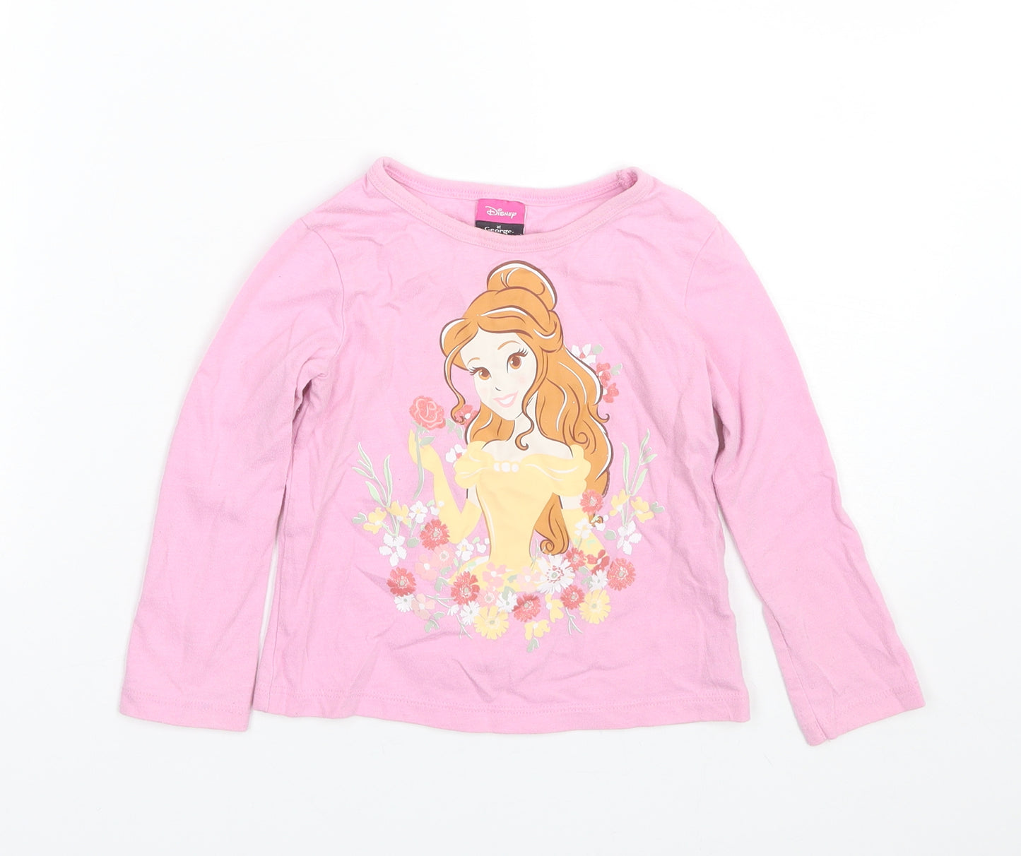 George Girls Pink   Basic T-Shirt Size 3-4 Years  - Disney
