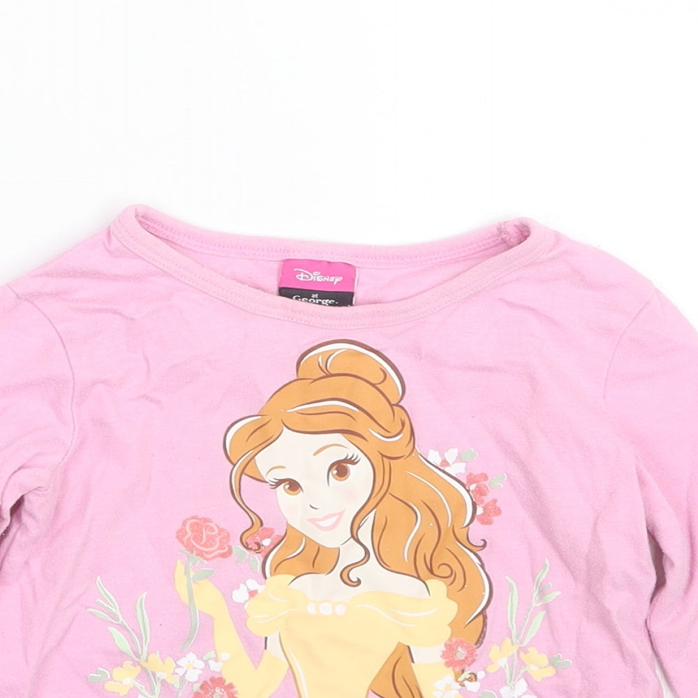 George Girls Pink   Basic T-Shirt Size 3-4 Years  - Disney