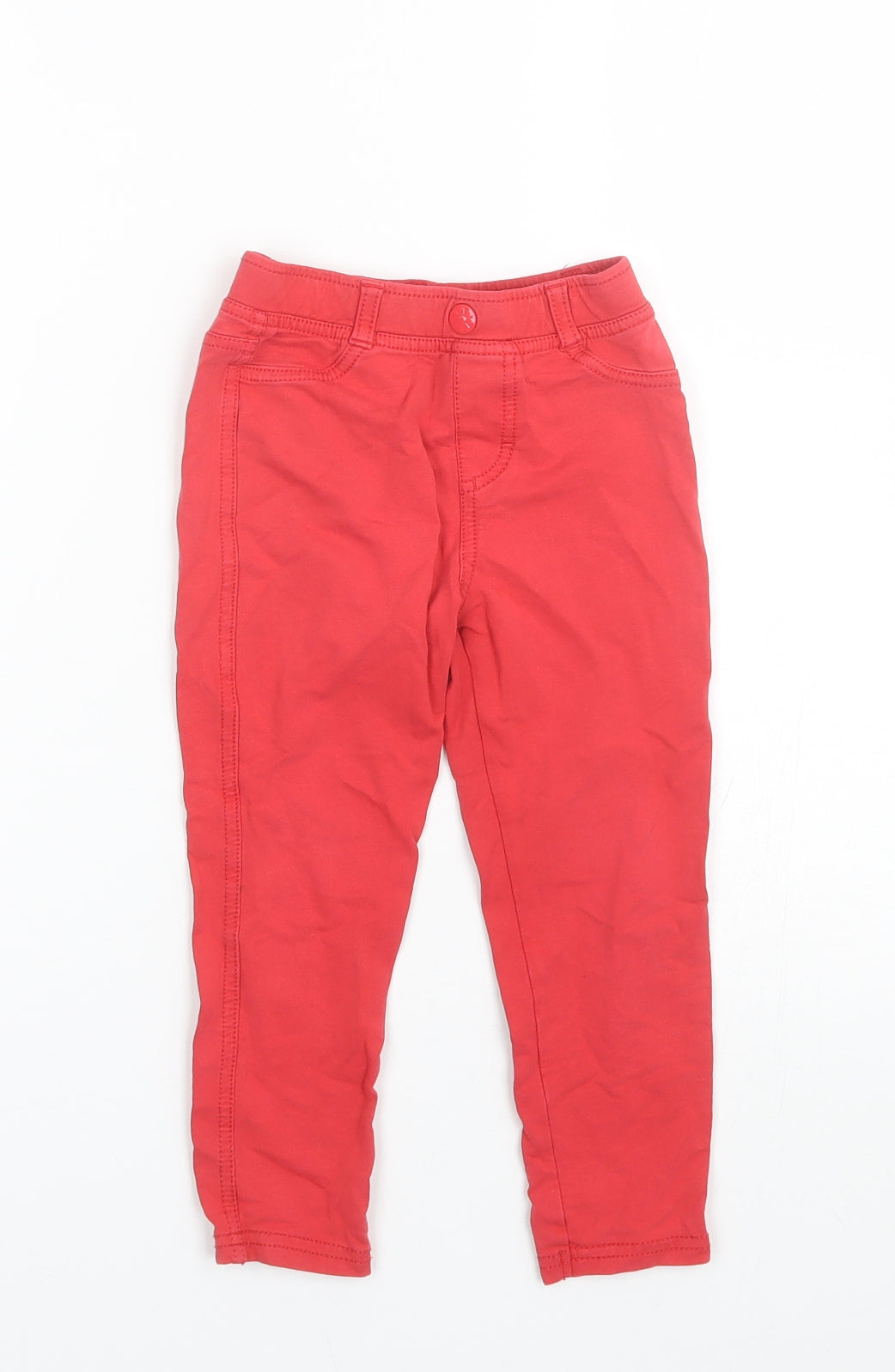 George Girls Red   Jegging Trousers Size 3-4 Years