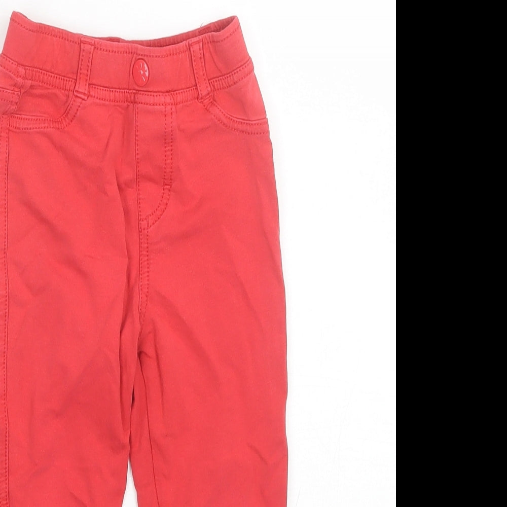 George Girls Red   Jegging Trousers Size 3-4 Years