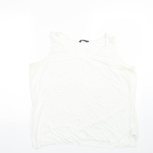 M&S Womens White   Basic Tank Size 22