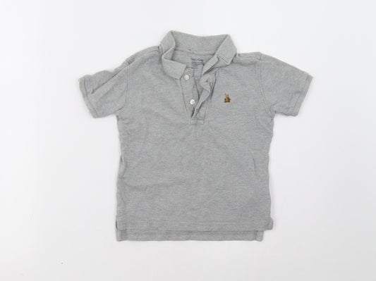 Front view of Gap boys’ grey basic polo, size 2, years