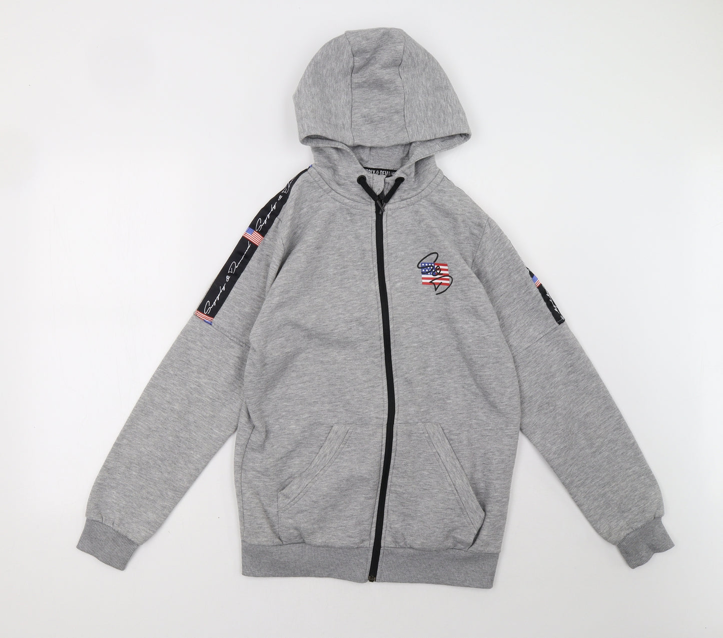 Supply & Demand Boys Grey   Full Zip Hoodie Size 15 Years