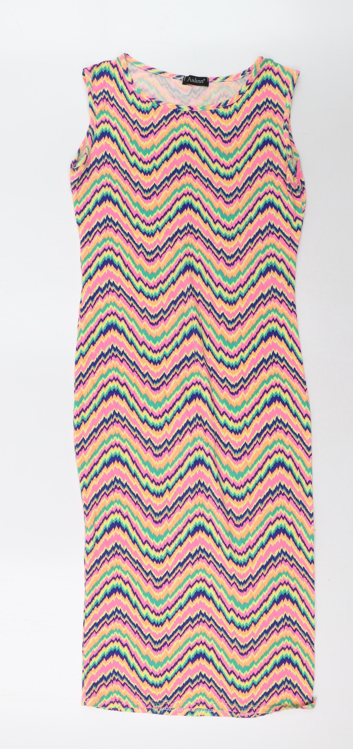 aislinn Womens Multicoloured Geometric  Bodycon  Size M