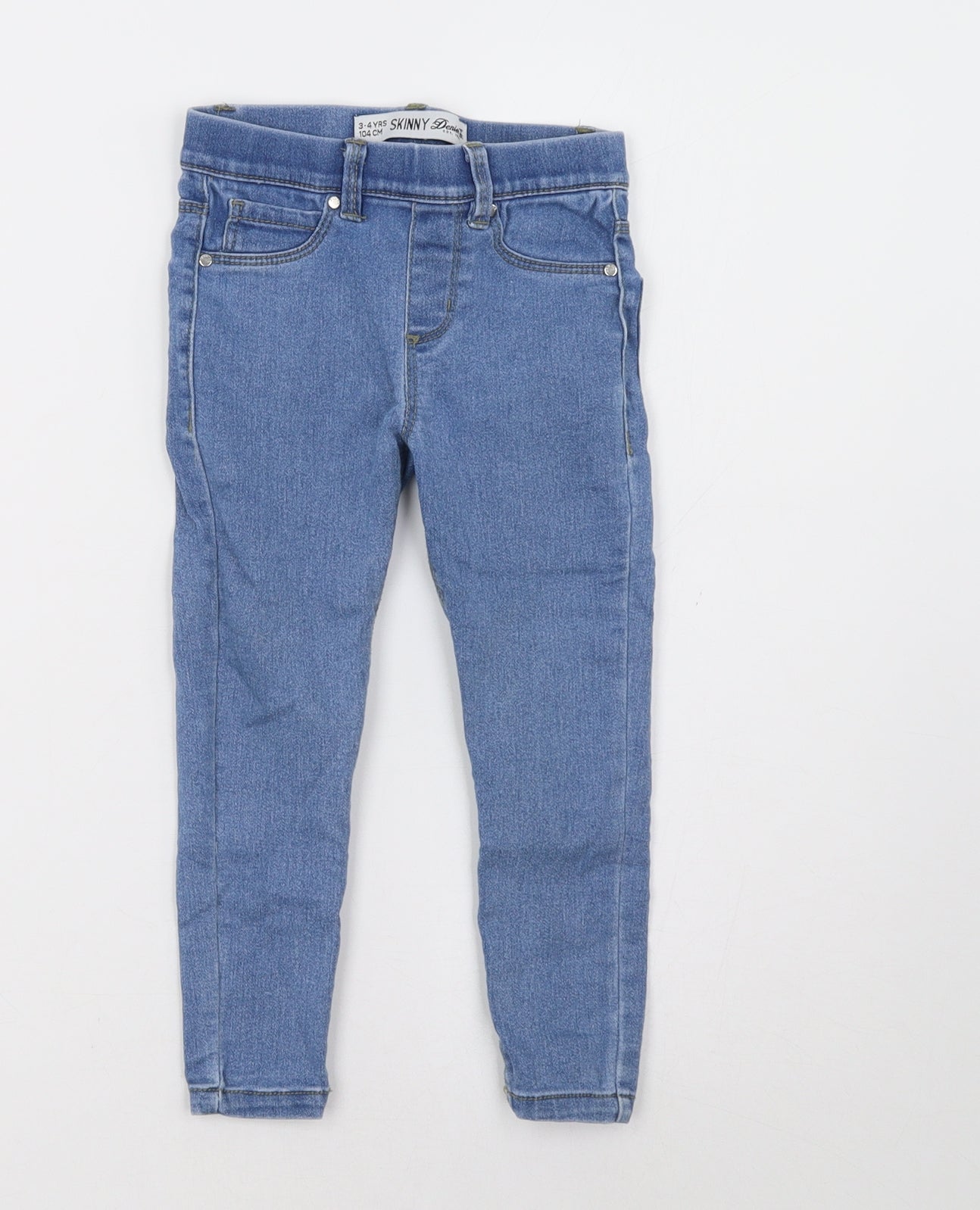 Primark Girls Blue  Denim Jegging Trousers Size 3-4 Years
