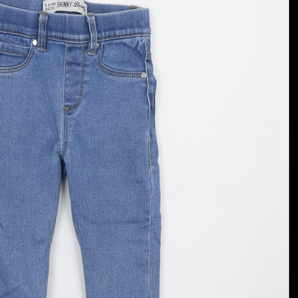 Primark Girls Blue  Denim Jegging Trousers Size 3-4 Years