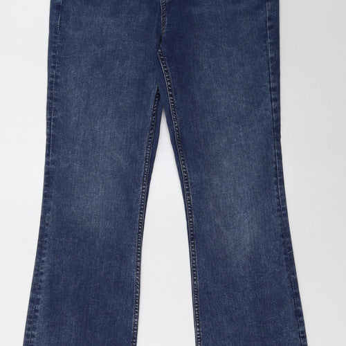 Marks and Spencer Womens Blue   Wide-Leg Jeans Size 12 L32 in