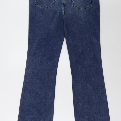 Marks and Spencer Womens Blue   Wide-Leg Jeans Size 12 L32 in