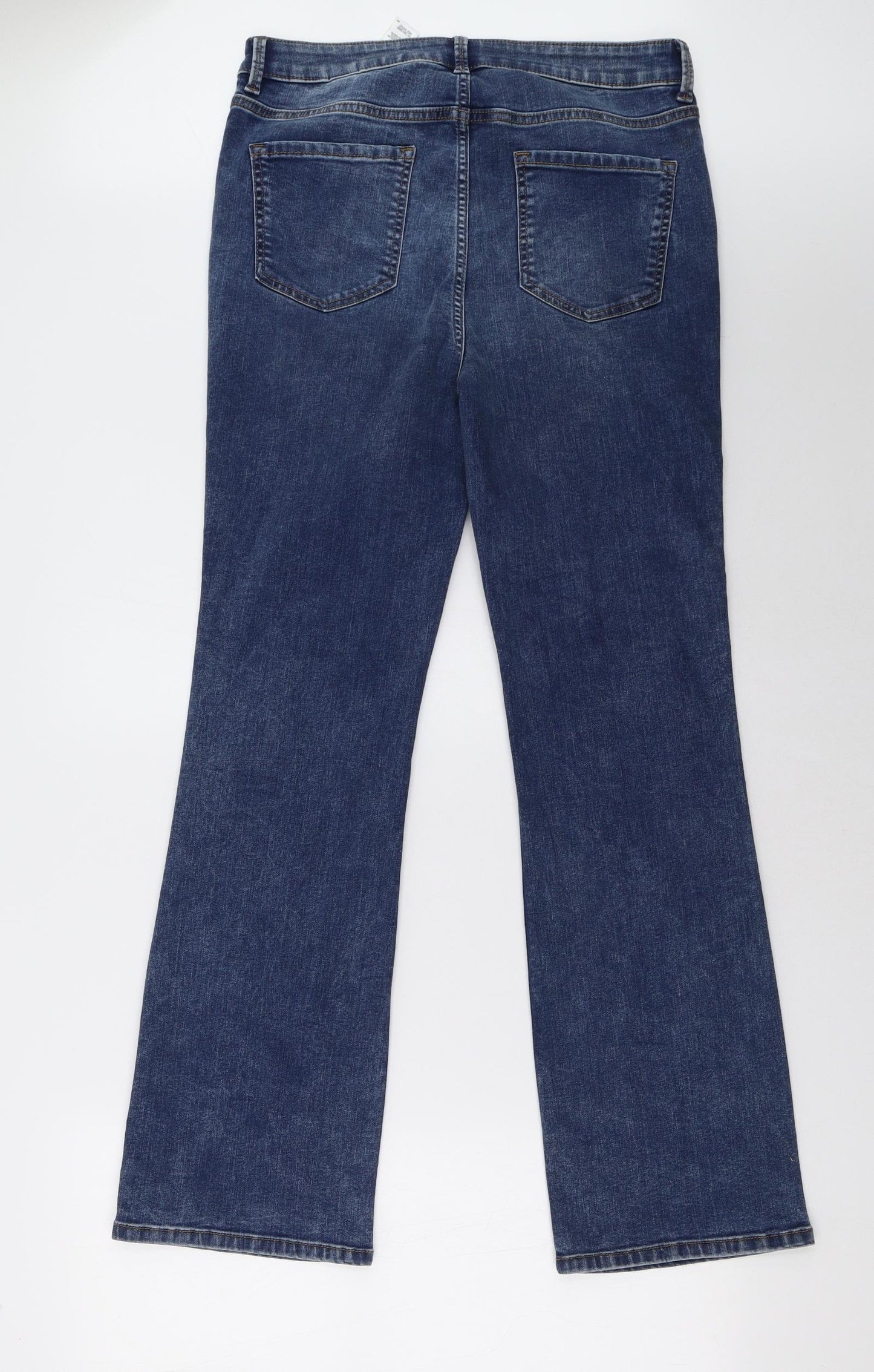 Marks and Spencer Womens Blue   Wide-Leg Jeans Size 12 L32 in