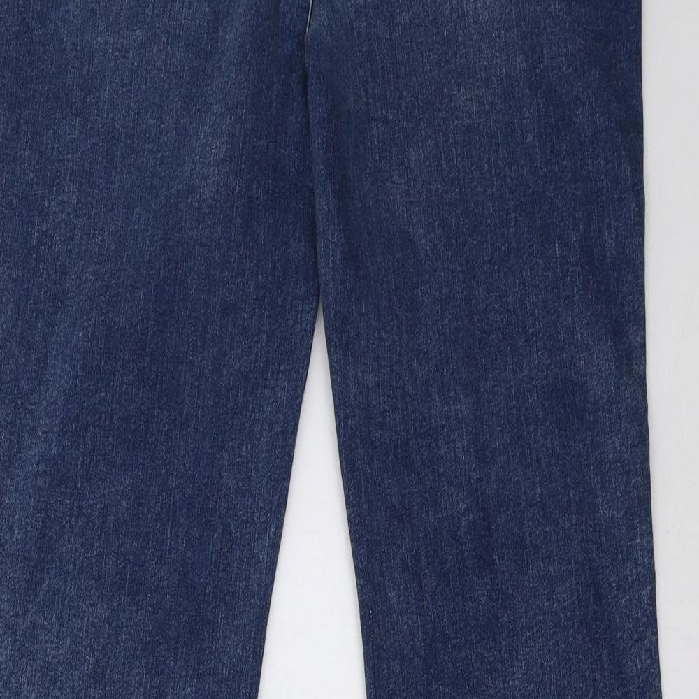 Marks and Spencer Womens Blue   Wide-Leg Jeans Size 12 L32 in