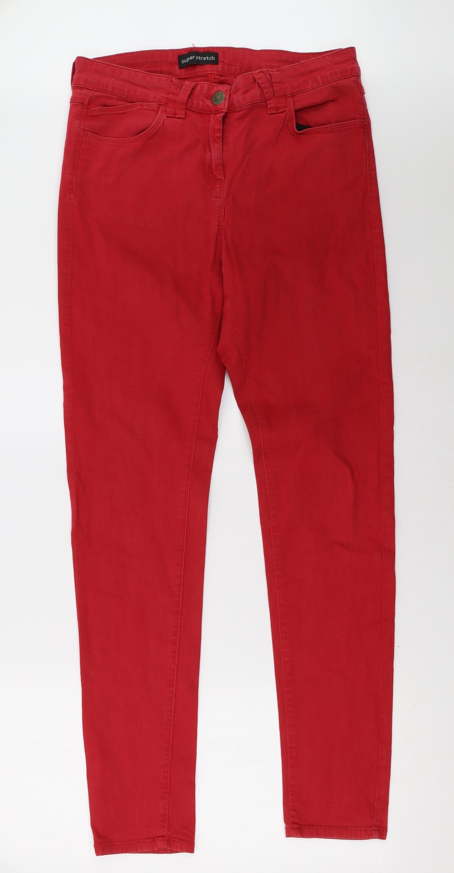 Marks and Spencer Womens Red   Straight Jeans Size 14 L34 in