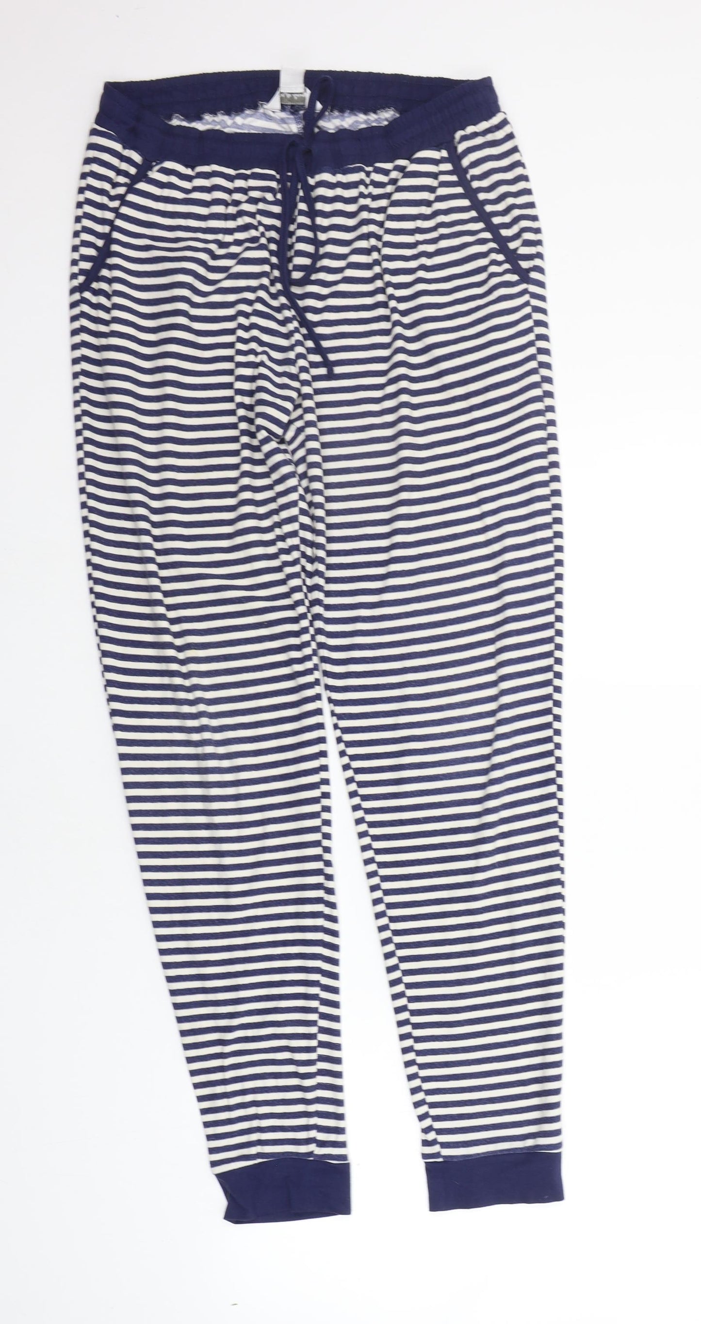 Primark Womens Blue Striped  Top Pyjama Pants Size S
