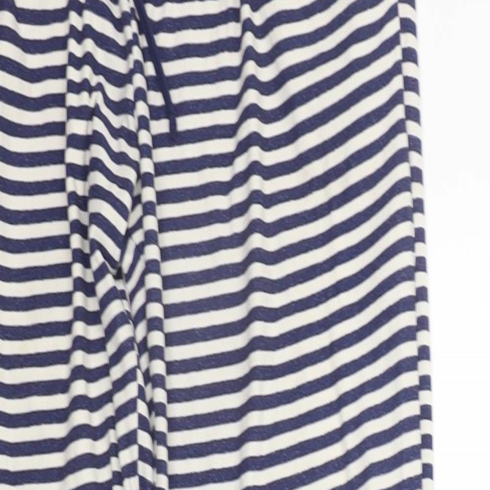 Primark Womens Blue Striped  Top Pyjama Pants Size S