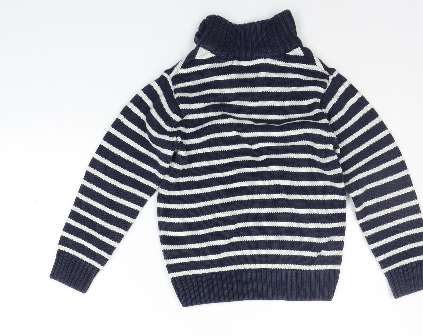 H&M Boys Blue Striped  Pullover Jumper Size 7-8 Years