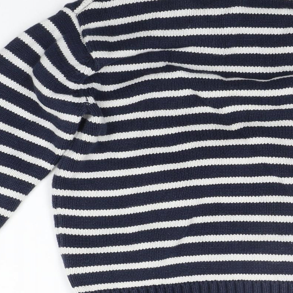 H&M Boys Blue Striped  Pullover Jumper Size 7-8 Years