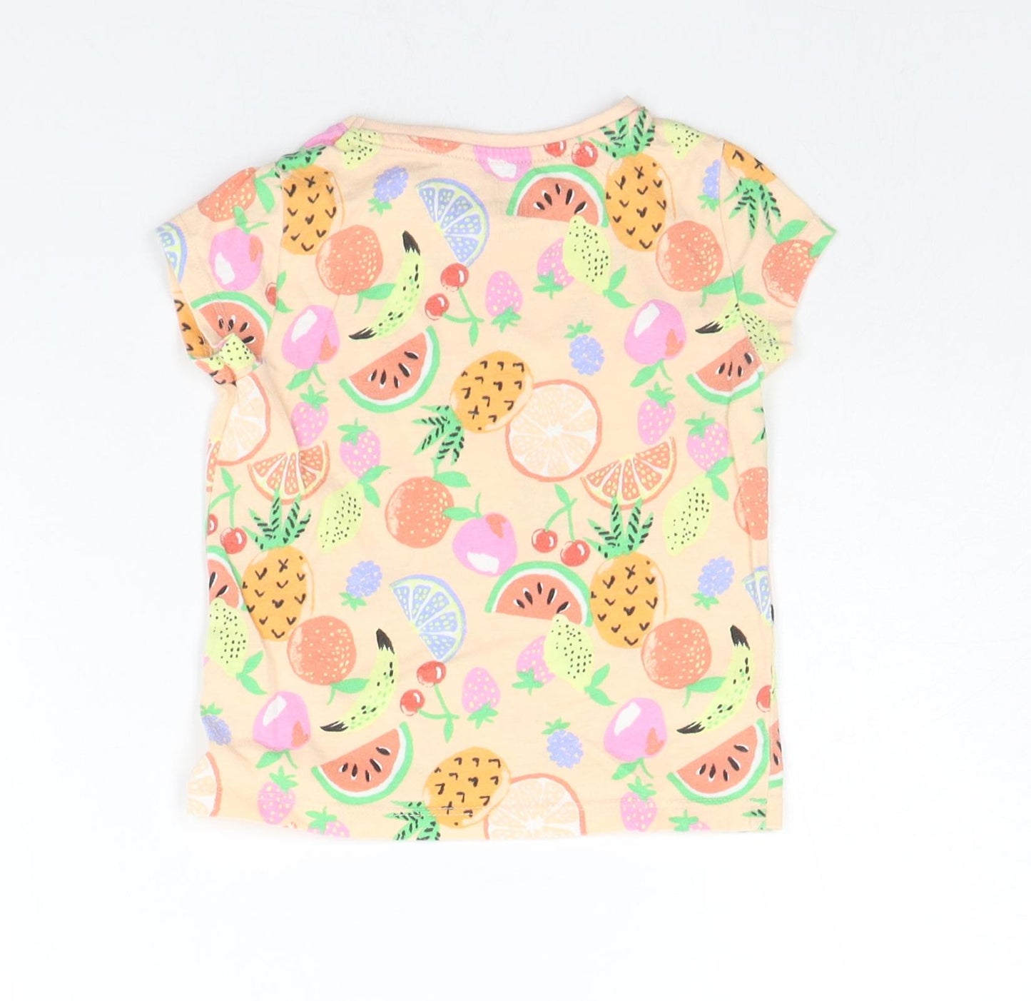 F&F Baby Beige Geometric  Basic T-Shirt Size 18-24 Months  - fruit