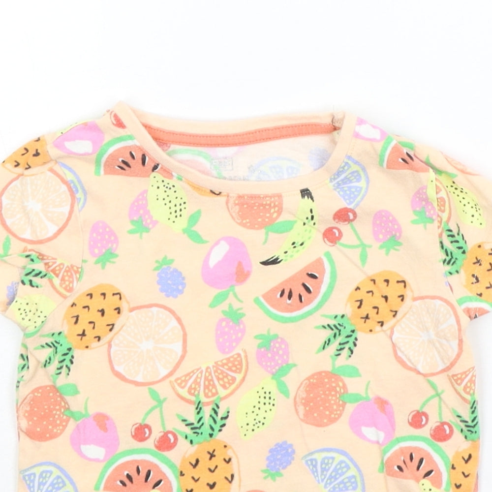 F&F Baby Beige Geometric  Basic T-Shirt Size 18-24 Months  - fruit