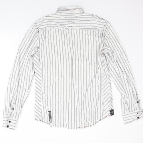 NEXT Mens White Striped   Button-Up Size M
