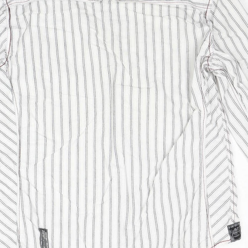 NEXT Mens White Striped   Button-Up Size M